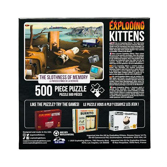 Foto 2 de 4 de Exploding Kittens - Jigsaw Puzzles - Slothness of Memory - 500 Piece For Family Fun & Game Night
