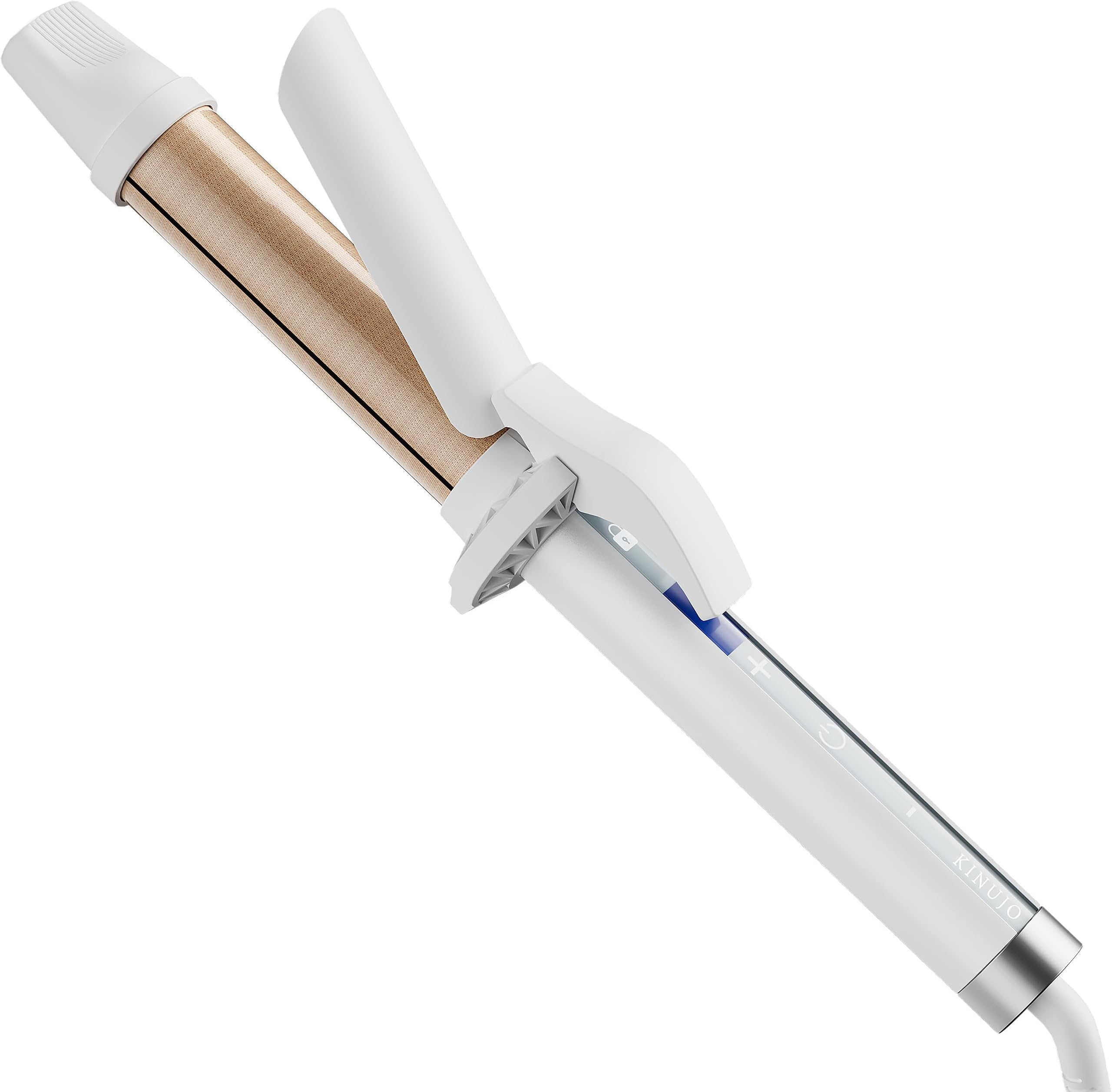 KINUJOCurling Iron 1.25 inch - Professional Salon Hair Curling Wand 1 1/4 inch - Japanese Silk Plate Technology - Zero Damage to Hair - 5 Seconds Heating to 320°F - 10 Heat Settings - Easy Curls and