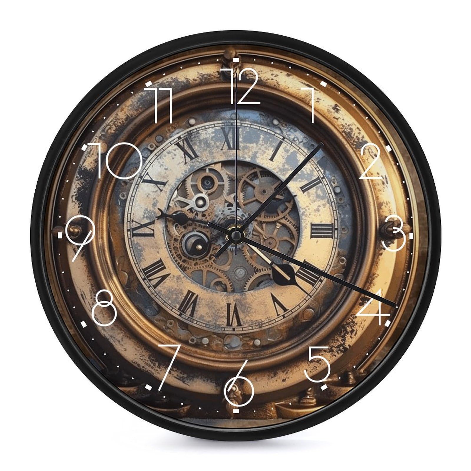 Horloge murale décorative ronde moderne 25,4 cm pour maison et salon contemporain