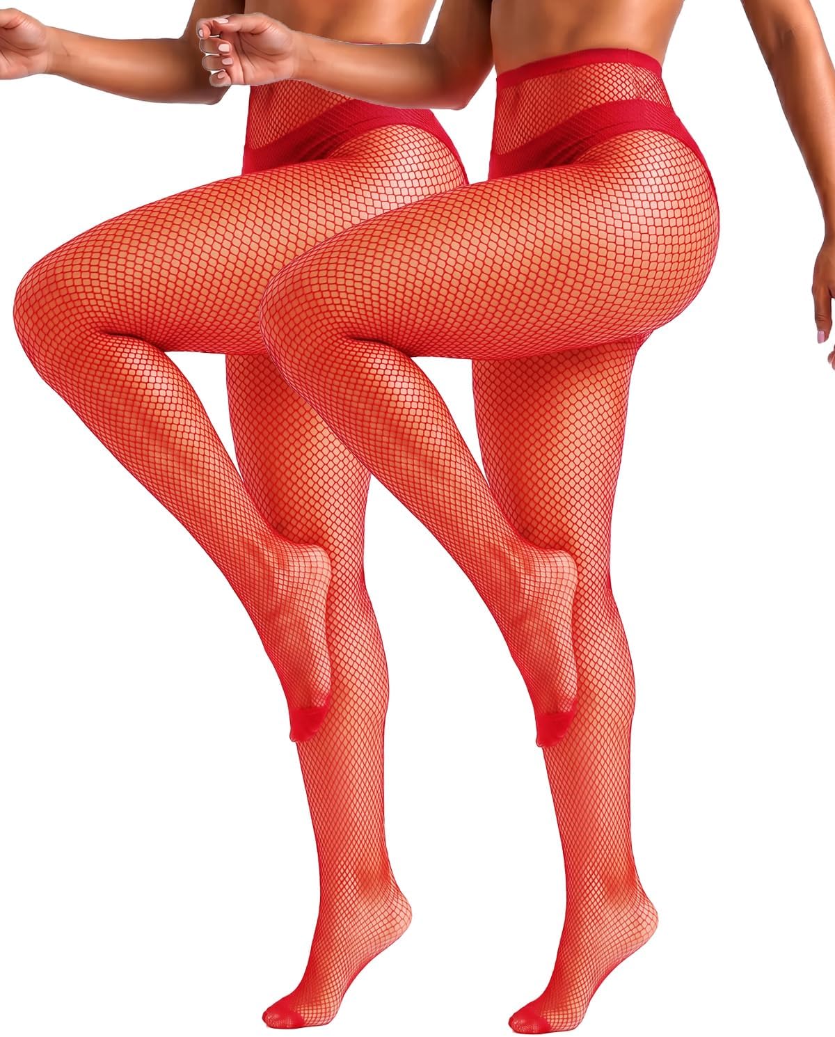 ZINTEDI 2 Pairs Womens Fishnet Stockings High Waist Tights Fishnets Fishnet Tights for Women