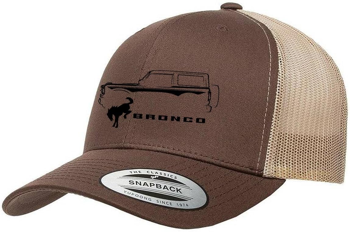 2021-24 Ford Bronco 4x4 Truck Fully Embroidered Yupoong 6606 Snapback Trucker Fitted Cap