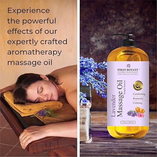 Miniatura 4 de First Botany, Aceite de masaje de lavanda para parejas, loción de masaje de cuerpo completo 100% natural y masajeador, ideal para uso en masaje