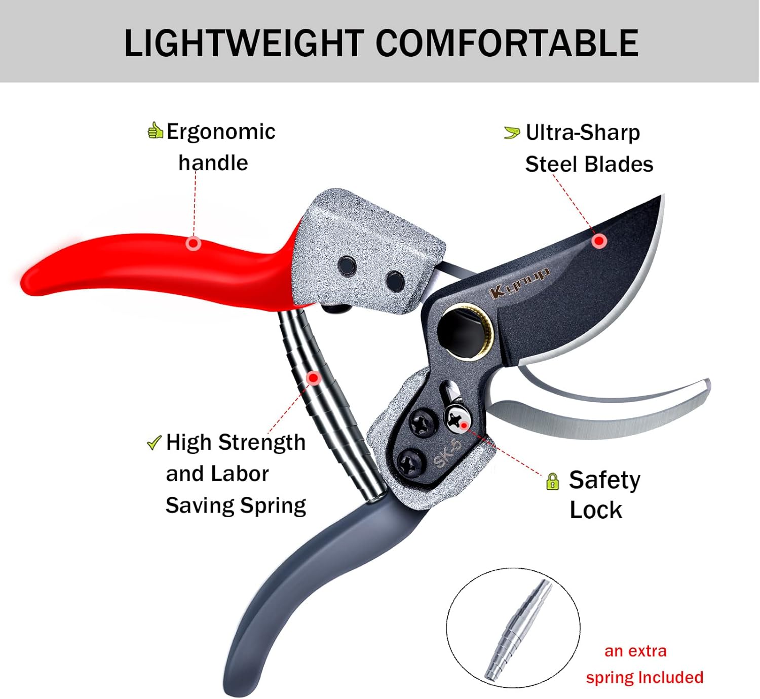 Kynup Garden Shears, Bypass Pruning Shears for Gardening, Tree Trimmers Secateurs, Hand Pruner, Gardening Shears, Clippers For The Garden, Bonsai Cutters, Loppers (Black) : Patio, Lawn & Garden