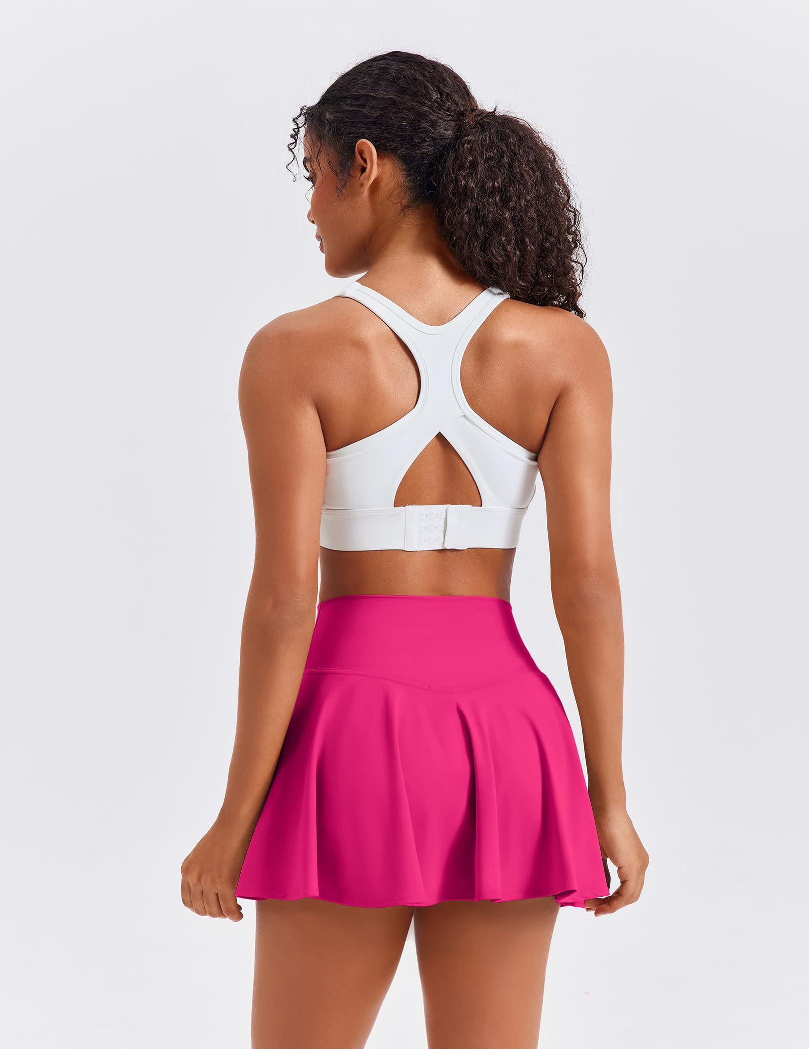 PINSPARK Gonna da Tennis da Donna, Gonna Incrociata a Vita Alta con Pantaloni sotto, Tennis Plissettata, Minigonna, Abito da Tennis da Corsa con Tasche da Tennis