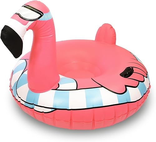 Miniatura 10 de GoFloats Tubos de nieve de invierno – Elige entre unicornio, Frozen de Disney, dragón de hielo, oso polar, pingüino, flamenco, trineo inflable