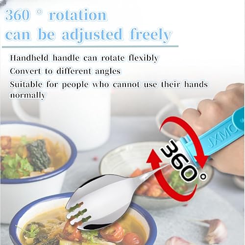 Miniatura 4 de DEEYOTA Utensilios adaptativos, utensilios ponderados para temblores de manos, Parkinson ayudas para vivir, adecuados para ancianos, discapacitados