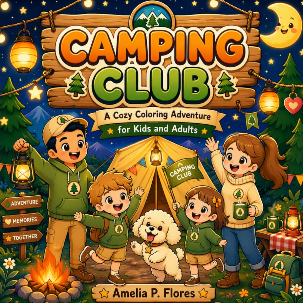 Camping Club: A Cozy Coloring Adventure for Kids and Adults