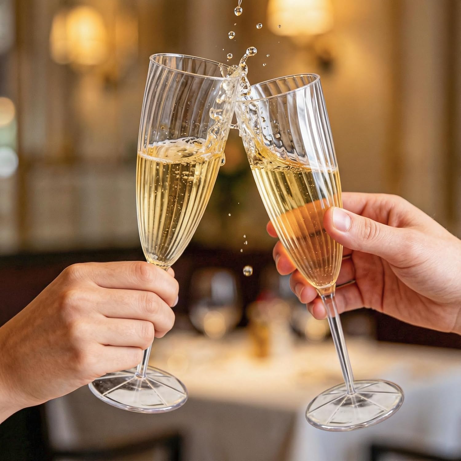 WDF 36PCS Clear Champagne Flutes Plastic - 6 OZ Clear Disposable Champagne Flutes Party Supplies for Wedding/Birthday/Parties - Image 9