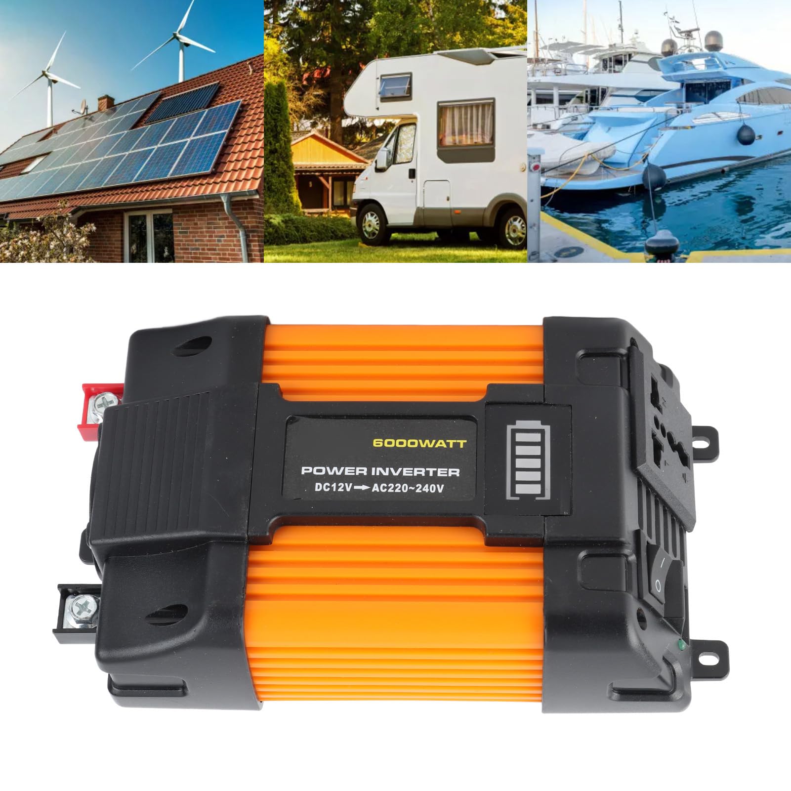 Tragbares Solarstromsystem, 4000-W-Wechselrichter (30 A, 12 V/24 V), Solarladeregler, 18-W-/18-V-Solarpanel-Set (500 W, 12 V bis 220 V)