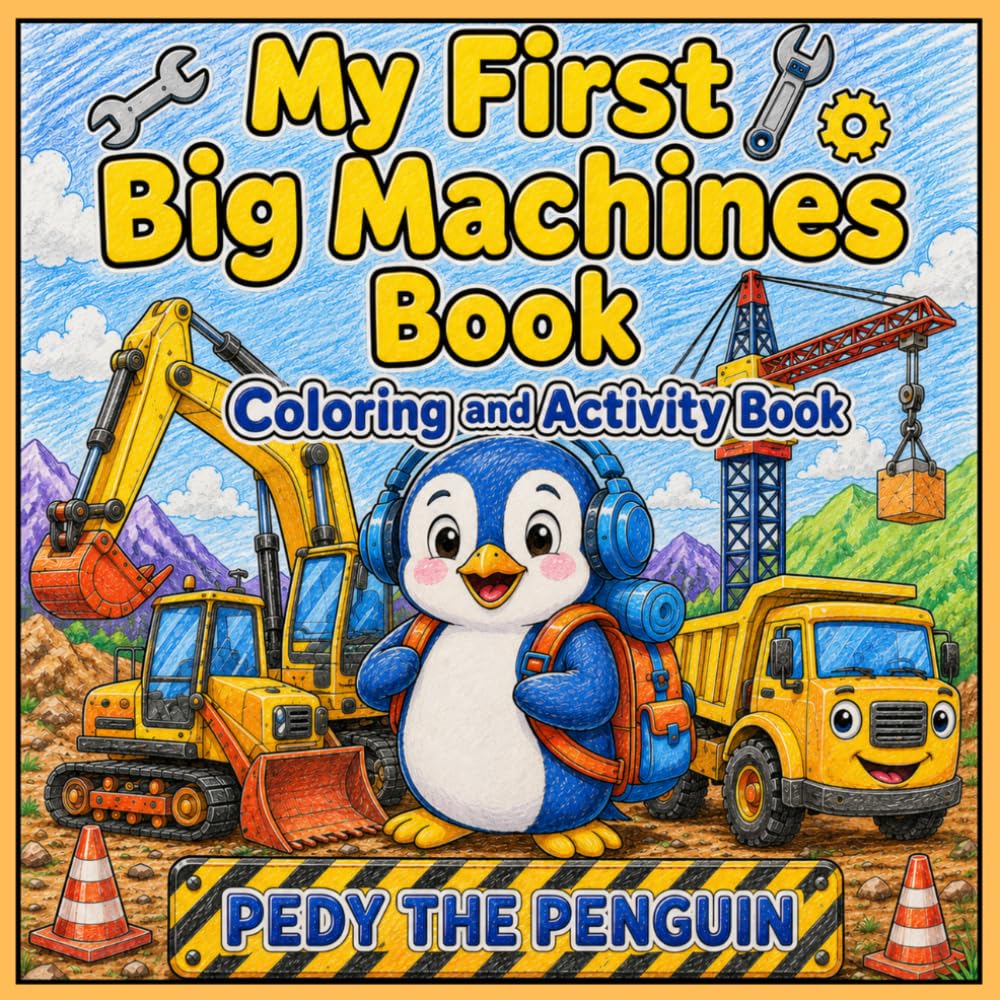 Pedy the Penguin: My First Big Machines Coloring and Activity Book (My First Pedy Adventure Books)