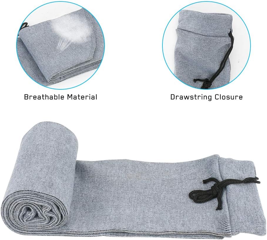 WIOR 5 Pack Gun Sock, 54 Inch Knit Gun Socks for Rifles, Silicone Treated Gun Sleeve Gun Cover with Drawstring Closure for Hunting Dust-proof Anti-rust Moisture-proof