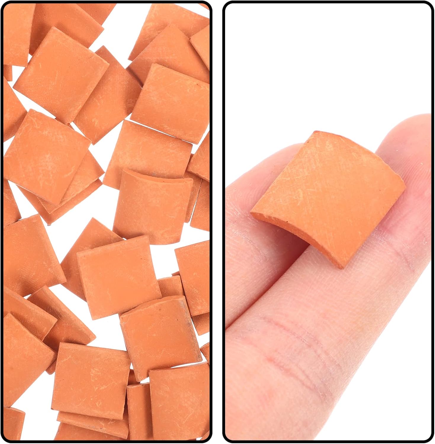 Yardwe 80pcs Miniature Roof Tiles, 1:16 Scale Pottery Clay Roof Tiles, DIY Mini House Props for Dollhouse, Garden, Diorama, and Model Building