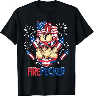 Firepecker American 4th of July Firecracker Chick Chicken T-Shirt