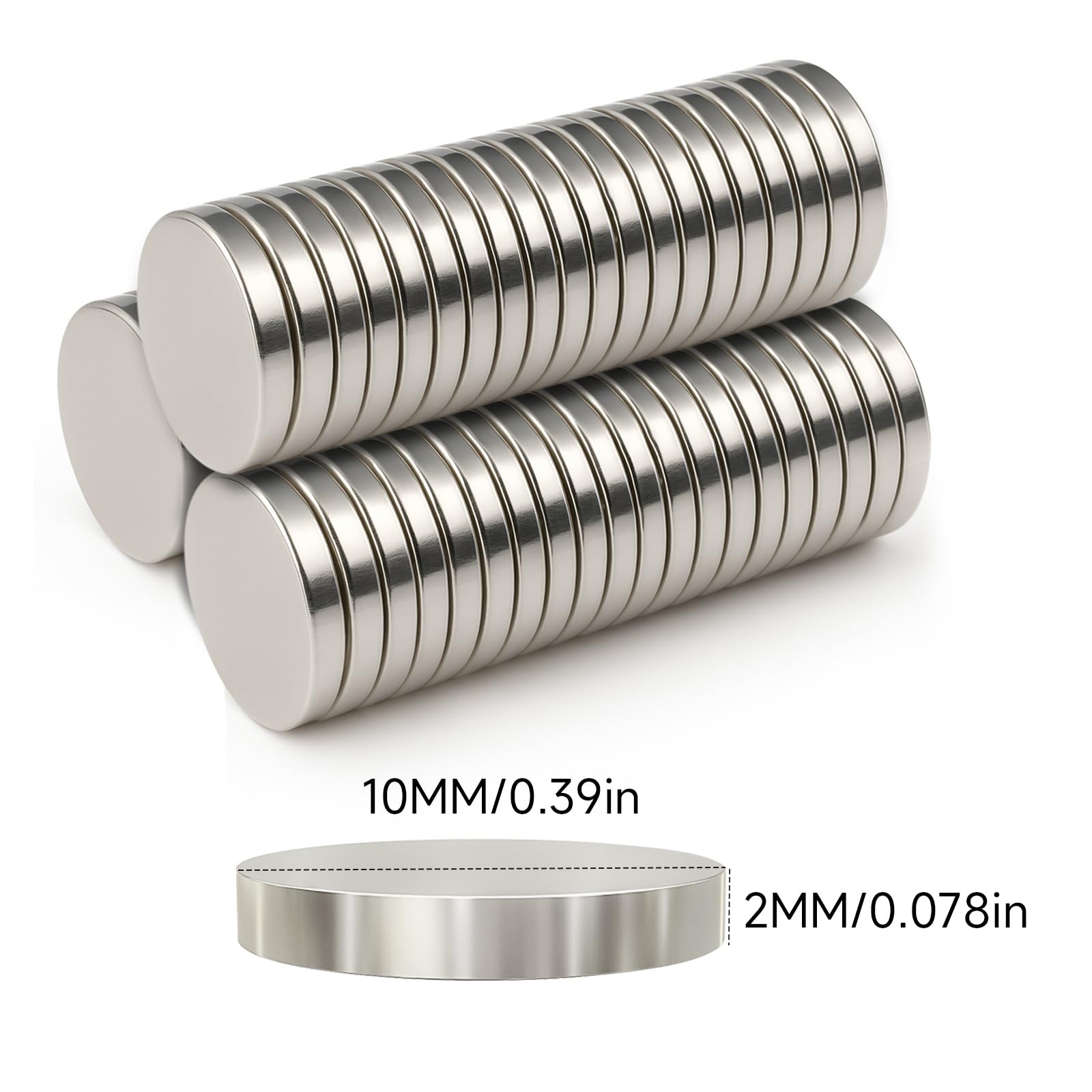 Magneti per stecche colletto in metallo 10×2 mm, potenti magnetiche confezione regalo