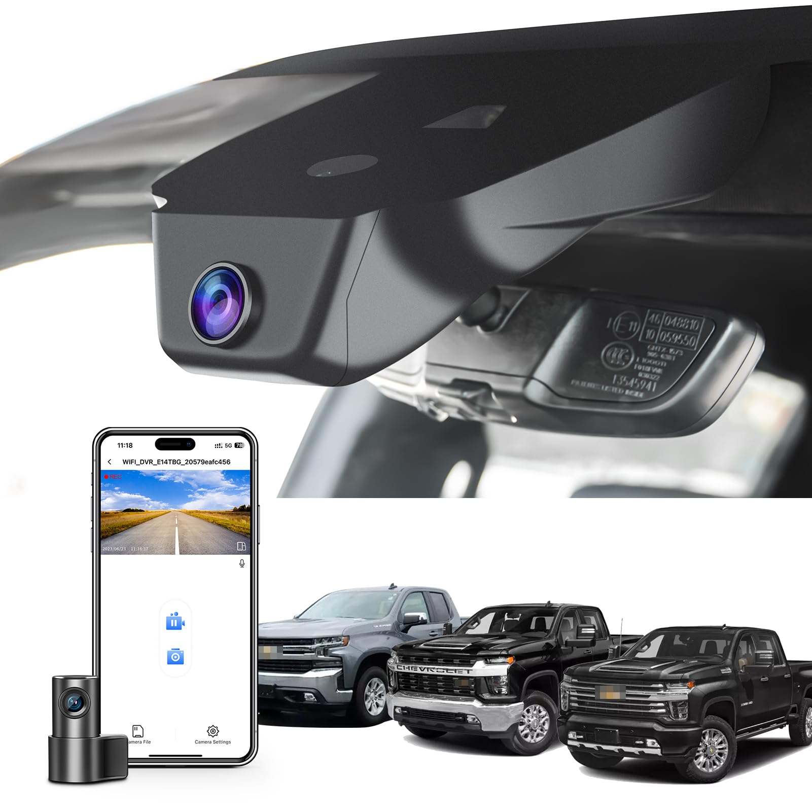Mangoal Front 4K Rear 1080P Dash Cam fit for Chevy 4th Gen Silverado 1500 2022-2026 HD 2024-2026 WT