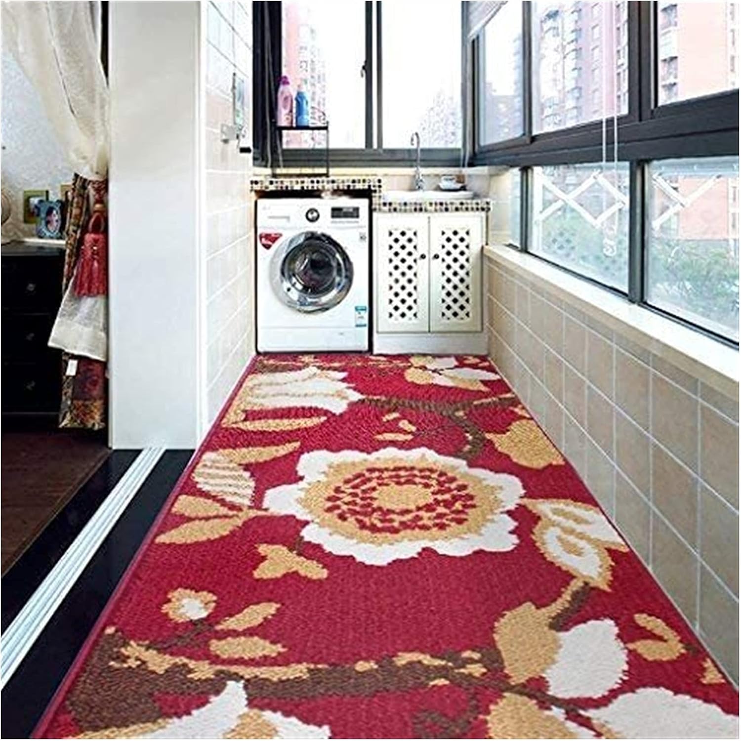Kitchen Mat Multifunction Non-Slip Water Absorption Oil-Proof Machine WashableCarpet Rugs, Thick 12mm (Color : #1, Size : 60 90cm)