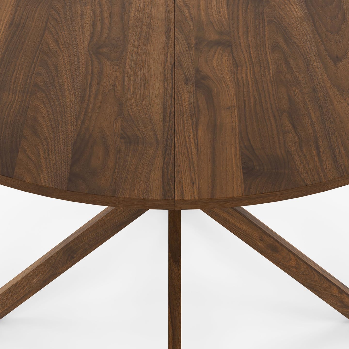 IDMarket - Table à Manger Ronde Alix 6 Personnes Pied araignée Noyer 110 cm