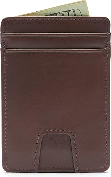 Leatherology Premium Mahogany Men's Slim Utility Card Wallet with Thumb Tab - Mahogany