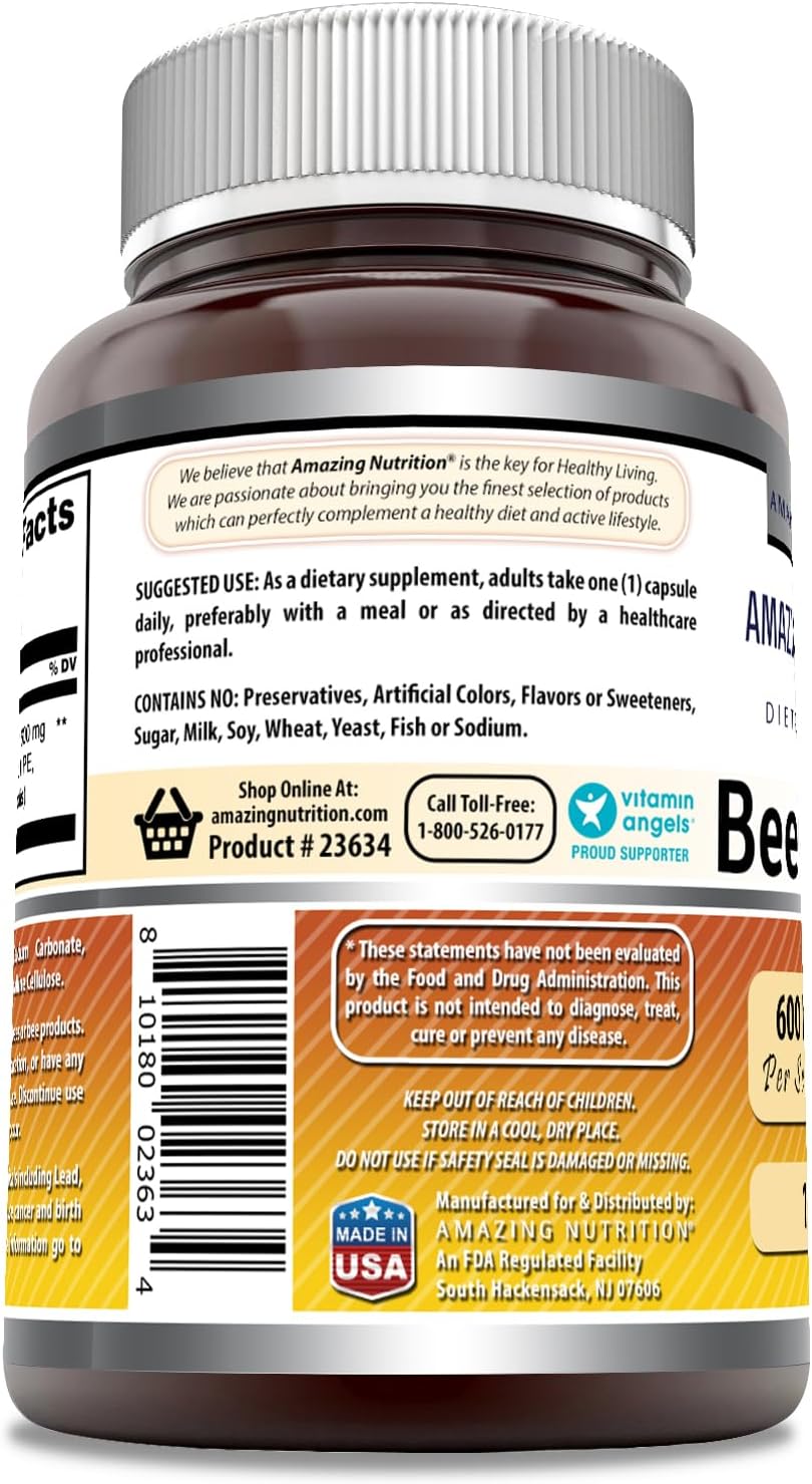 Amazing Formulas Bee Propolis Supplement | 600 Mg Per Serving | 120 Capsules | Non-GMO | Gluten Free | Made in USA - Image 3