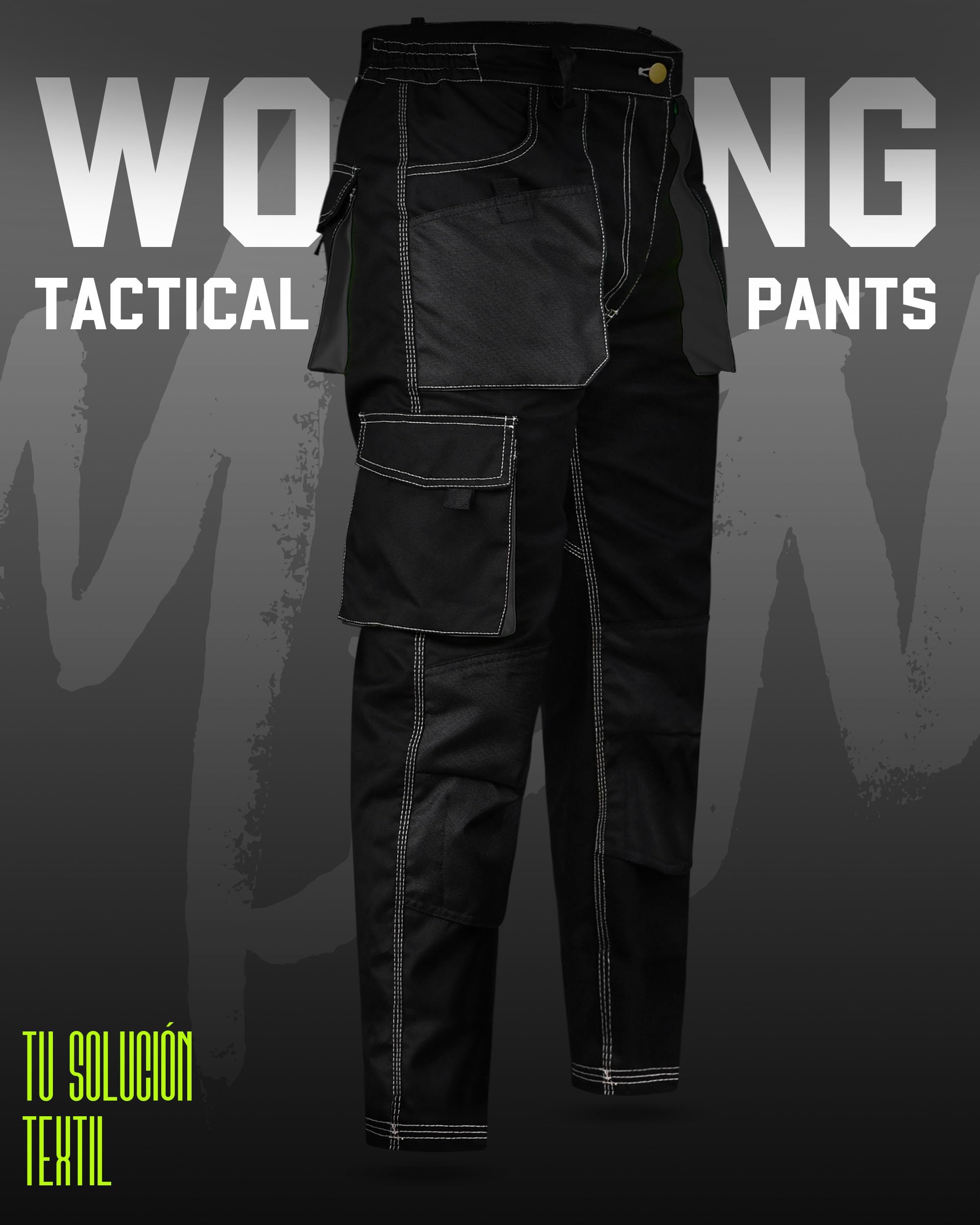 TU SOLUCION TEXTIL DISEÑO & PRODUCCION TEXTIL Pantaloni da lavoro da uomo – Pantaloni Cargo per lavoro – Multi-tasche – Tasche alle ginocchiere