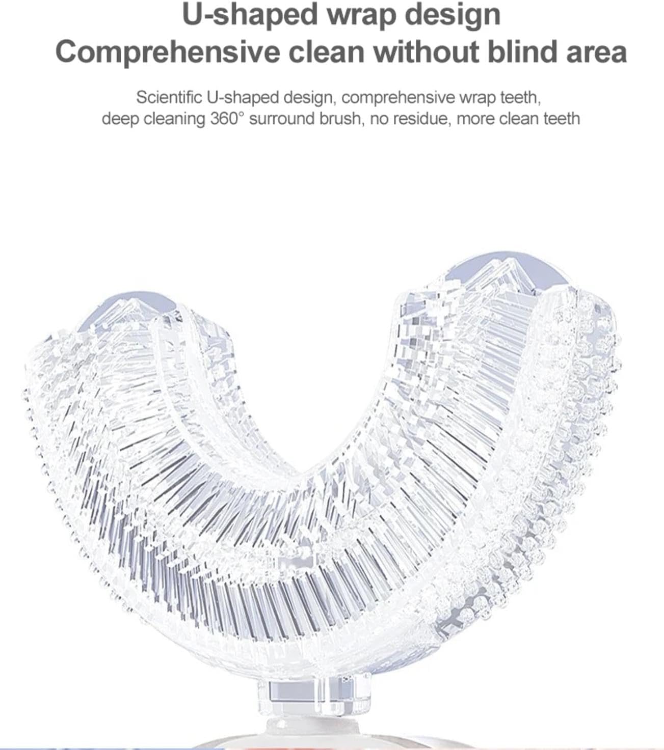 VIDECOR Automatic Toothbrush 360° Electric Toothbrush Teeth Whitening Brush Wireless Charging Tooth Clean Brush U Shaped Sonic Electric Lazy Toothbrush