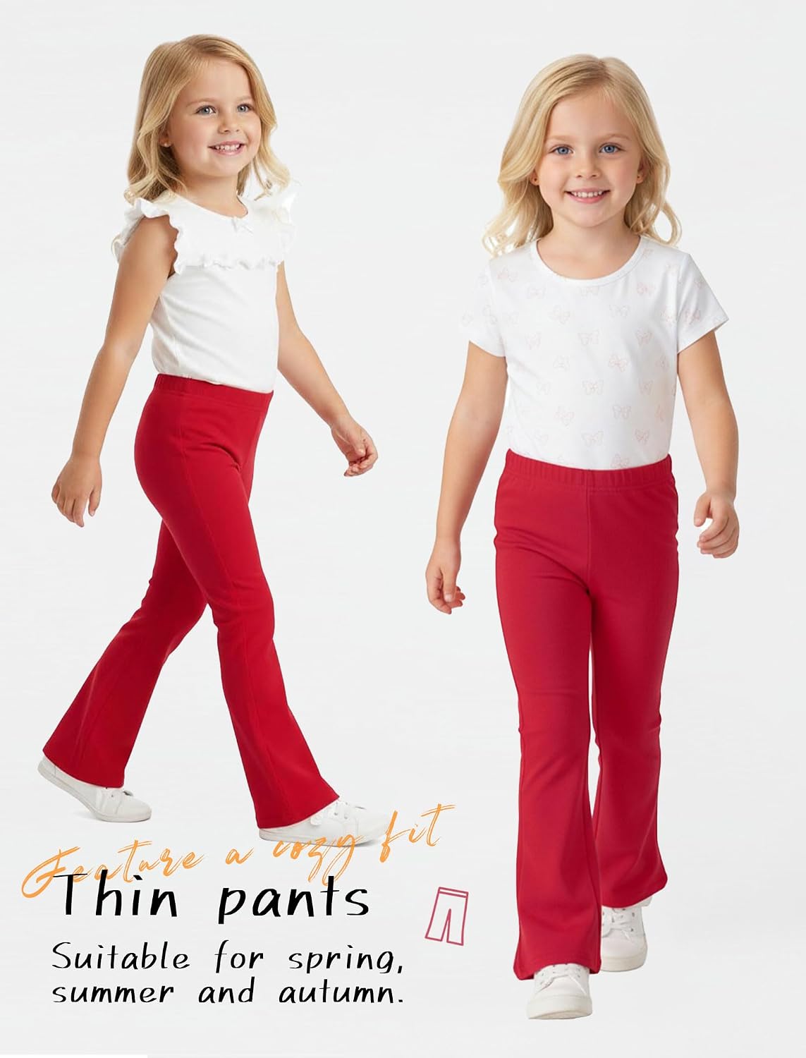 CHUNG Girls Flare Legging Pants Tights Stretchy Soft Cotton Sports Yogawear for 3-16Years Children