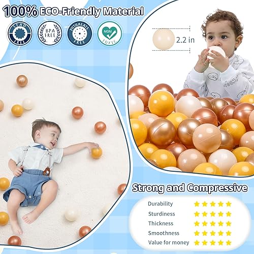 Miniatura 4 de STARBOLO Pelotas para hoguera, 100 bolas de plástico para hogueras de pelotas, bolas de juego a prueba de aplastamiento de 2.2 pulgadas, sin BPA, no