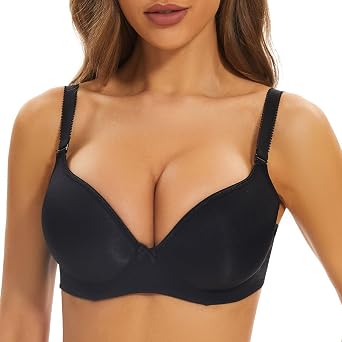 sheroine Womens T-Shirt Underwire Lightly Lined Bra Plus Size Push Up | Padded Full Coverage Smoothing Bras