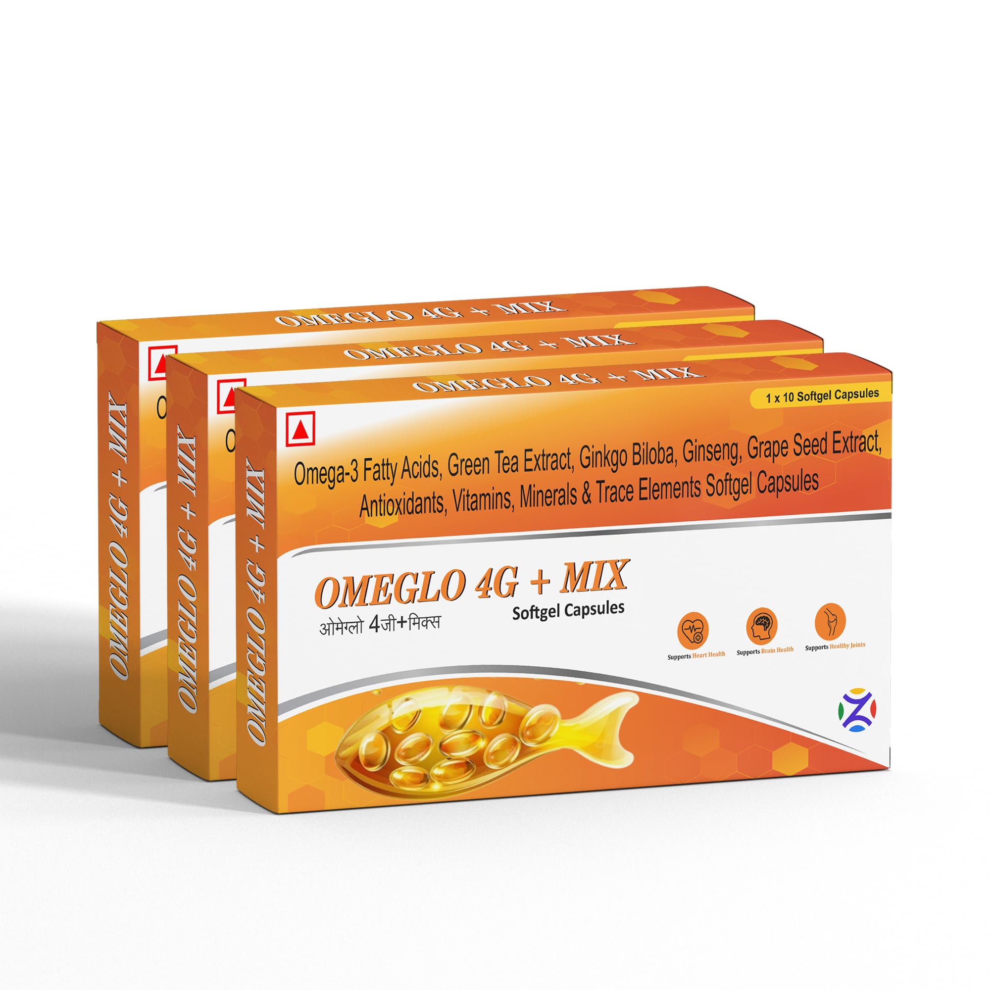Omeglo 4G + Mix Omega-3 Fatty Acids with Green Tea, Ginkgo Biloba, Ginseng, Grape Seed Extract, 30 Softgel Capsules, Pack of 3-picture-11