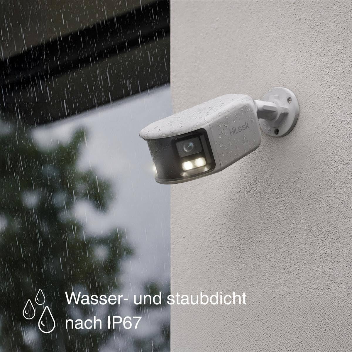 HiLook PoE Überwachungskamera aussen 4K 8MP 180 Grad ohne WLAN Nachtsicht