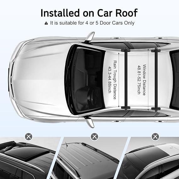 Aluminium Roof Bars, Universal Cross Bars for 4/5 Door Cars