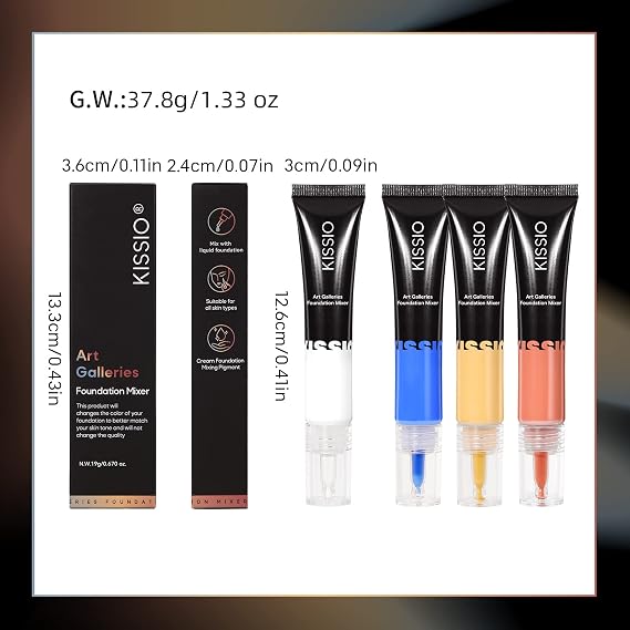 KISSIO Foundation Mixing Pigment,Blue Pigment,Color Corrector For Makeup Base,Smooth and Light,Blends Easily With Foundation,Warm to Cold,Cruelty Free