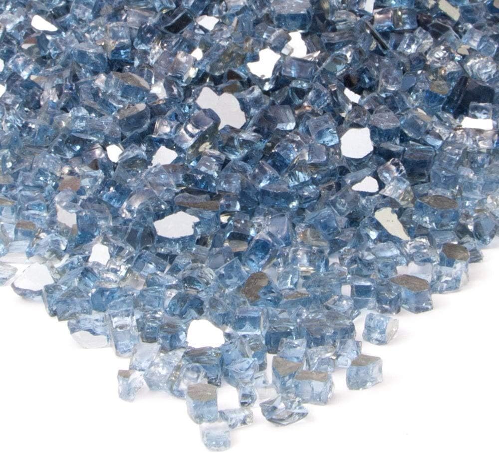 Reflective Blue Colored Fire Glass Art