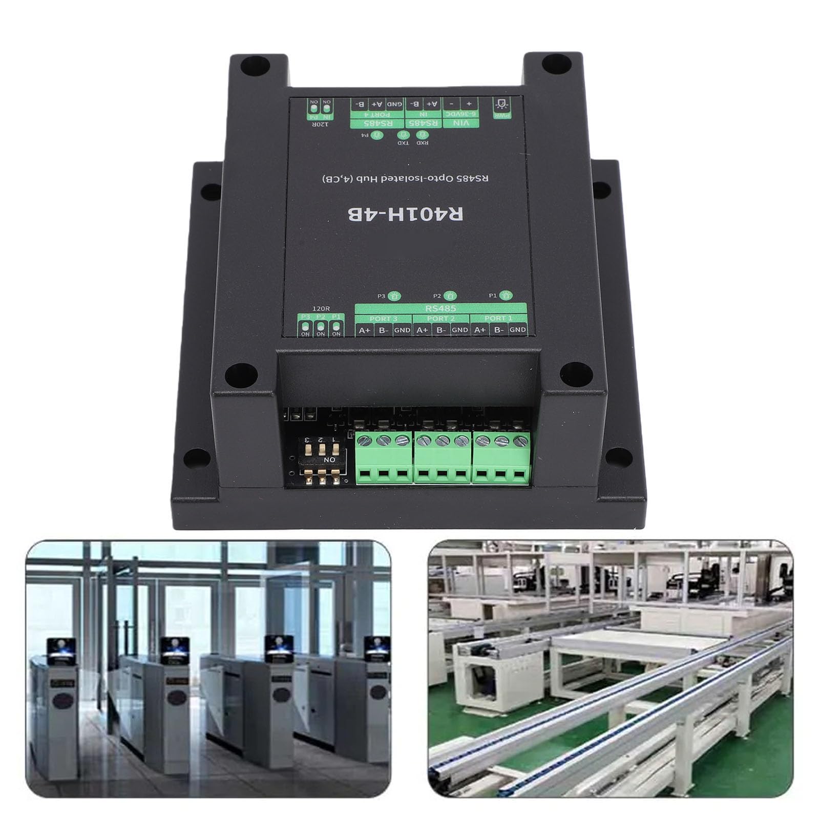 Generic Hub opto-isolé 485, Conception Semi-Duplex Robuste avec Isolation Optique pour L'automatisation Industrielle, Matériau ABS