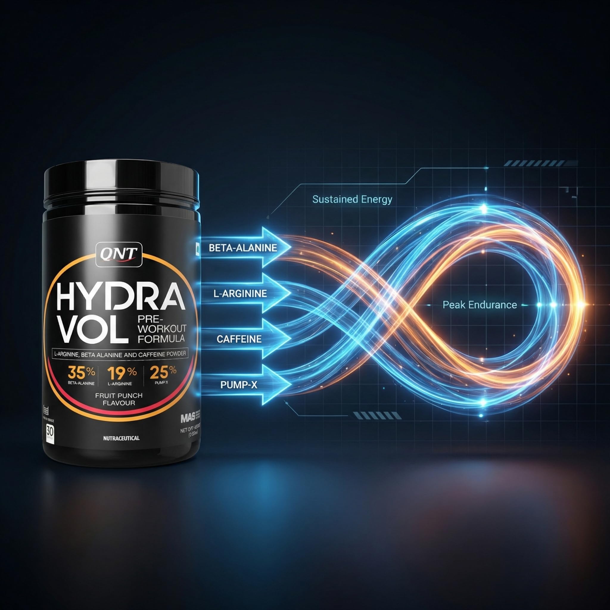 QNT Hydravol Pre-Workout Supplement | 400g | Fruit Punch | Instant Energy & Quick Muscle Pump | Beta-Alanine & Caffeine For Enhanced Focus & Muscle Strength — Amazon image 5