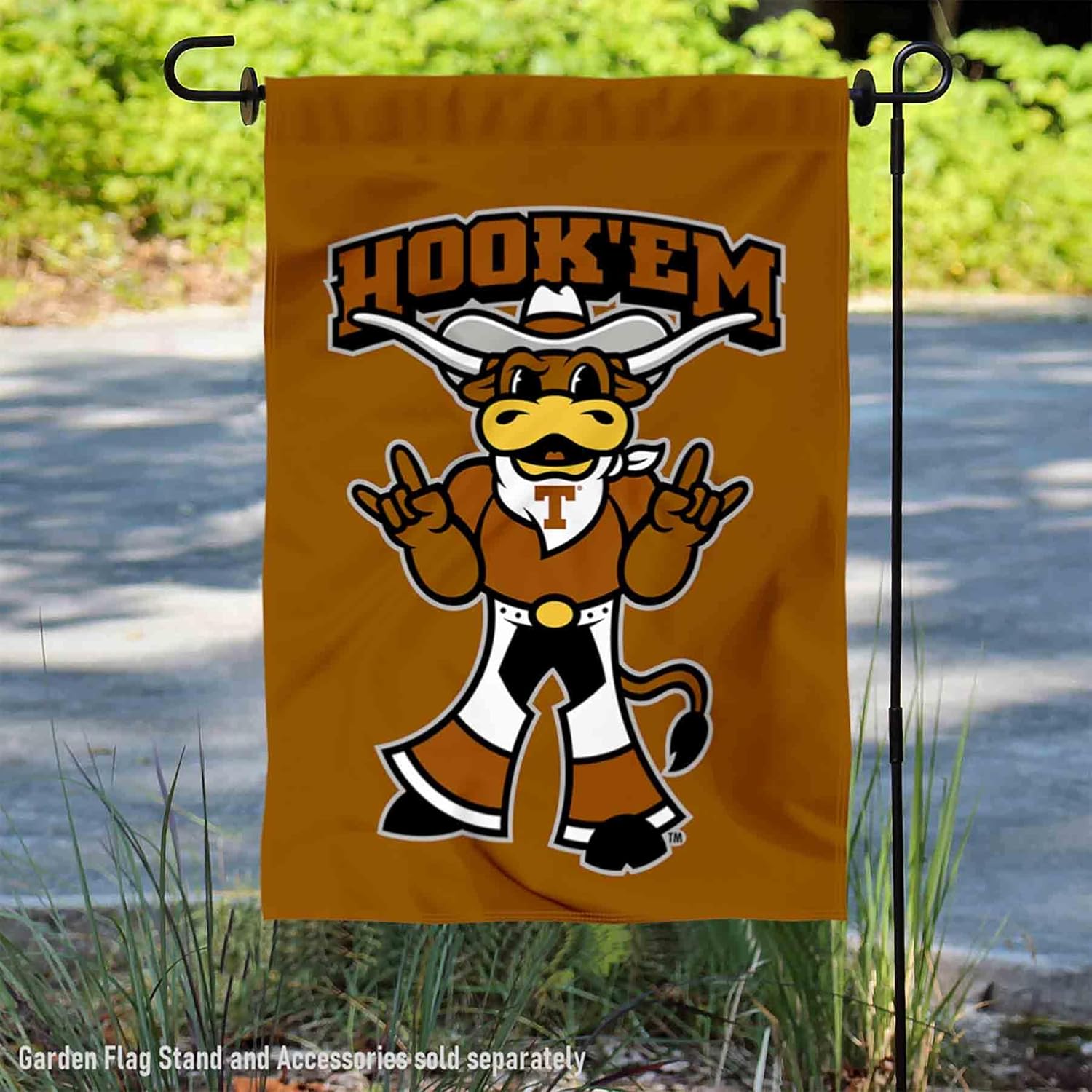 Texas Longhorns Hook Em Horns Garden Flag - Image 2