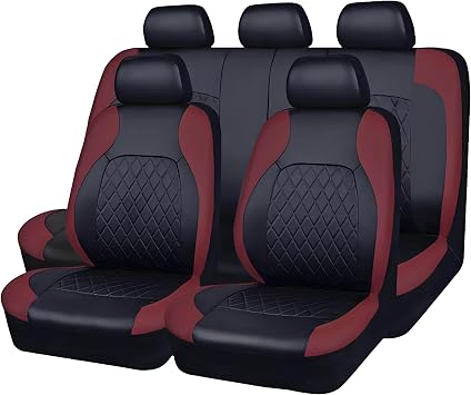 Car Seat Cover Sets for Toyota Corolla 2001 2002 2003 2004 2005 2006, Full Seat Sets Cover Cushion Covers Protectors Pad Full Surround Headrest Tailored Accessories,Red-9PCS