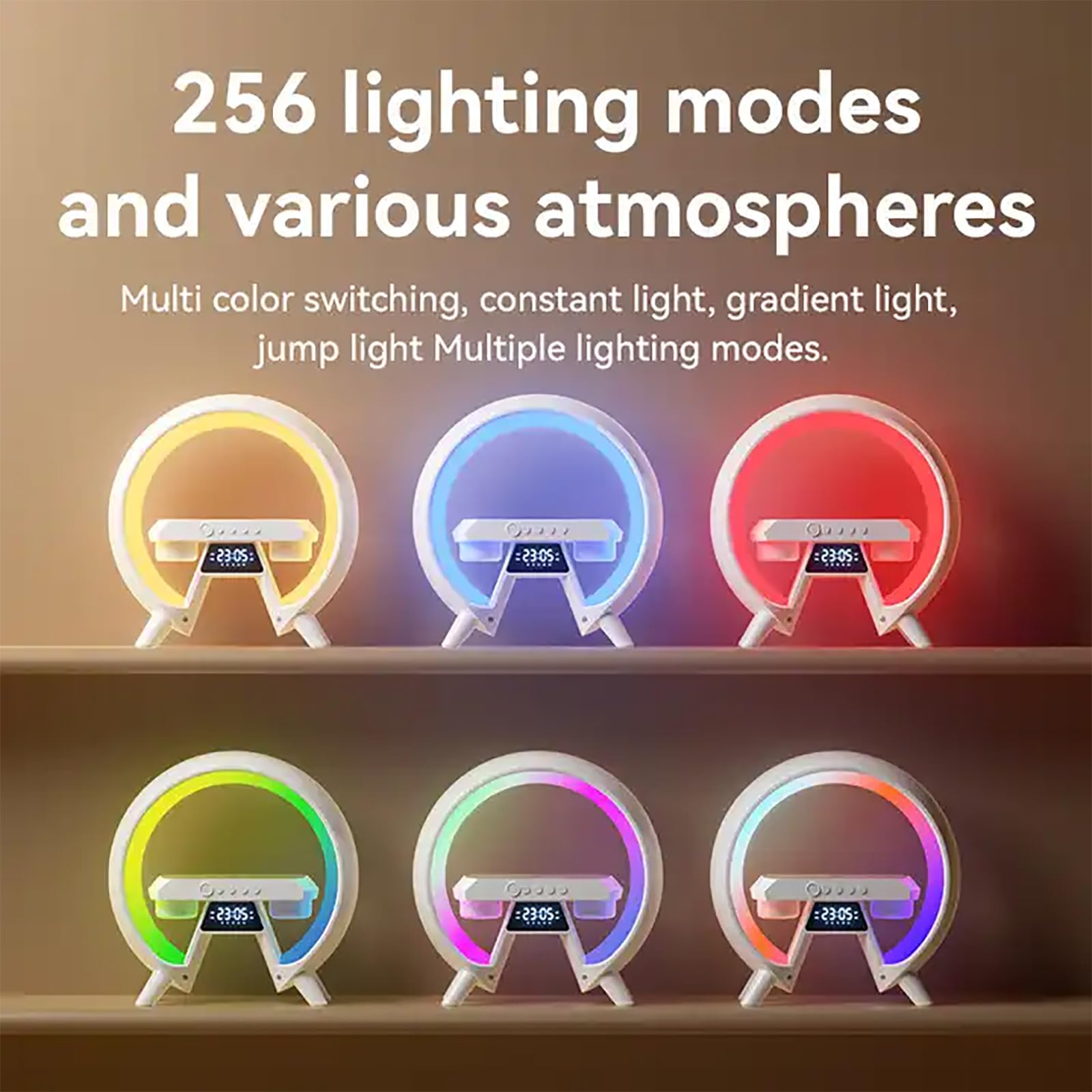 Veilleuse D'ambiance Intelligente, Lampe D'ambiance Rythmique Avec Écran D'affichage LED, 256 Modes D'éclairage Et Son Surround À 360°, Luminosité De La Lumière Réglable, Pour Chambre À Coucher