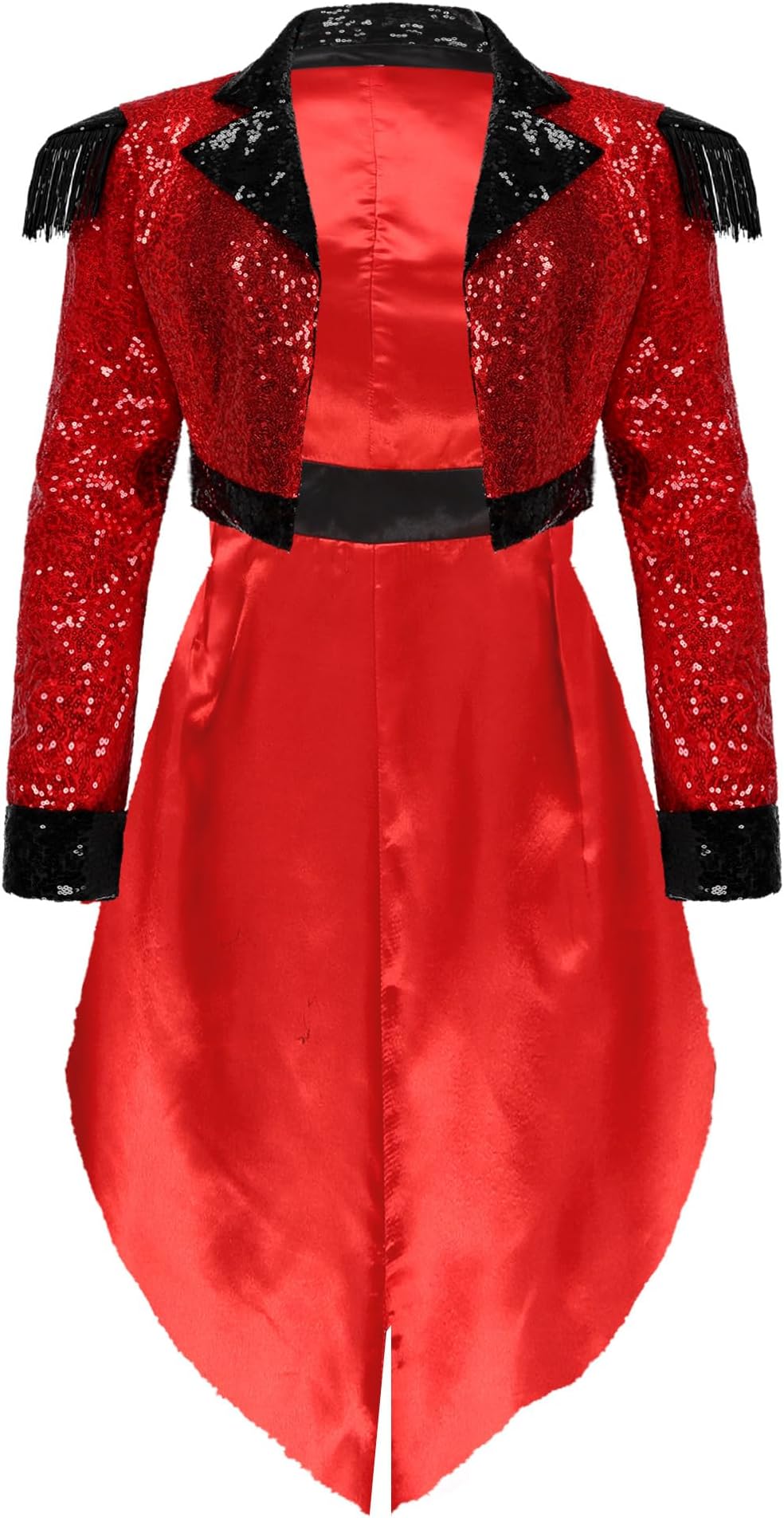Women's Sequin Ringmaster Cosplay Circus Show Blazer Jacket Uniform Victorian Tailcoat