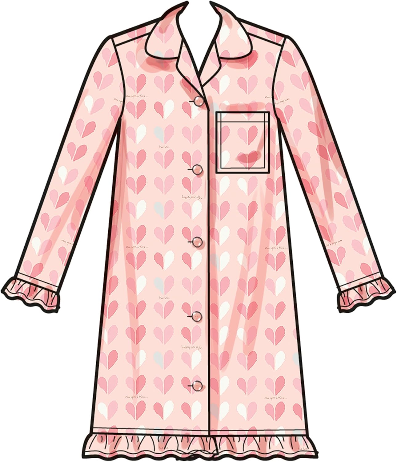 Simplicity SS3045K5 Girls' Lounge Tops, Gown, Shorts and Pants Sewing Pattern Packet, Design Code S3045, Sizes 7-8-10-12-14, Multicolor