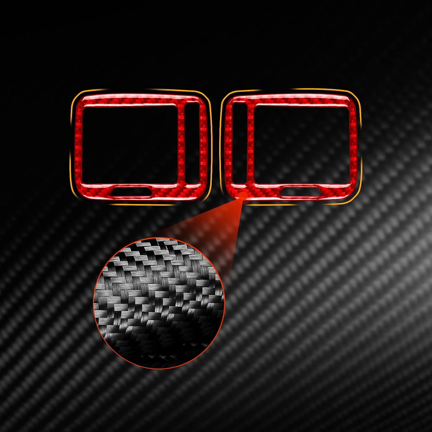 Car Dashboard Side Air Vents 2pcs Decals Red Carbon Fiber Accessories Protections Stickers Compatible with Volkswagen Passat B5 2001 2002 2003 2004 2005