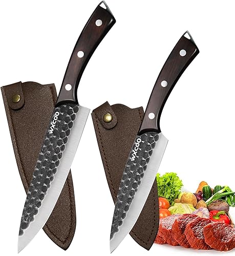 WXCOO Cuchillo de chef de grabado láser de 7 pulgadas cuchillo de cocina profesional de chef de cocina afilado cuchillos asiáticos para hogar y WXCOO Cuchillo de chef de grabado láser de 7 pulgadas cuchillo de cocina profesional de chef de cocina afilado cuchillos asiáticos para hogar y