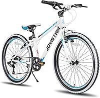JOYSTAR Lubbock 24 Inch Kids Mountain Bike for Boys & Girls Ages 8-12 - 7-Speed Hardtail, Knobby Tires, Durable Steel Frame