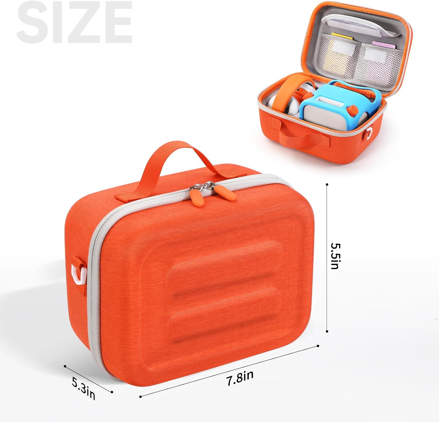 Hard Case Compatible with Yoto Player 3rd Generation & Headphone, Travel Storage Case for Children Bluetooth Audio Speaker Plays Audiobook Cards Radio,Orange(Box Only) - Image 7