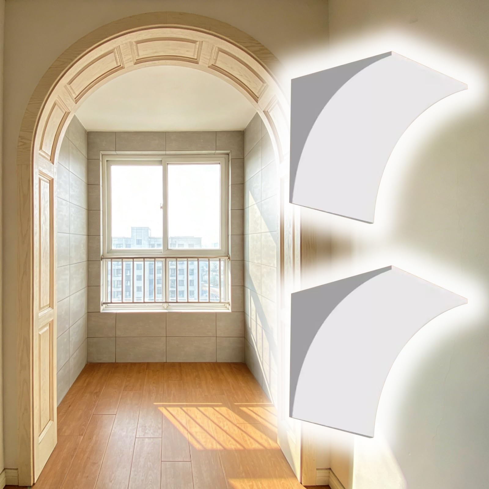 Kit de moldura decorativa para arcos de puertas para corregir esquinas curvas en paneles de yeso