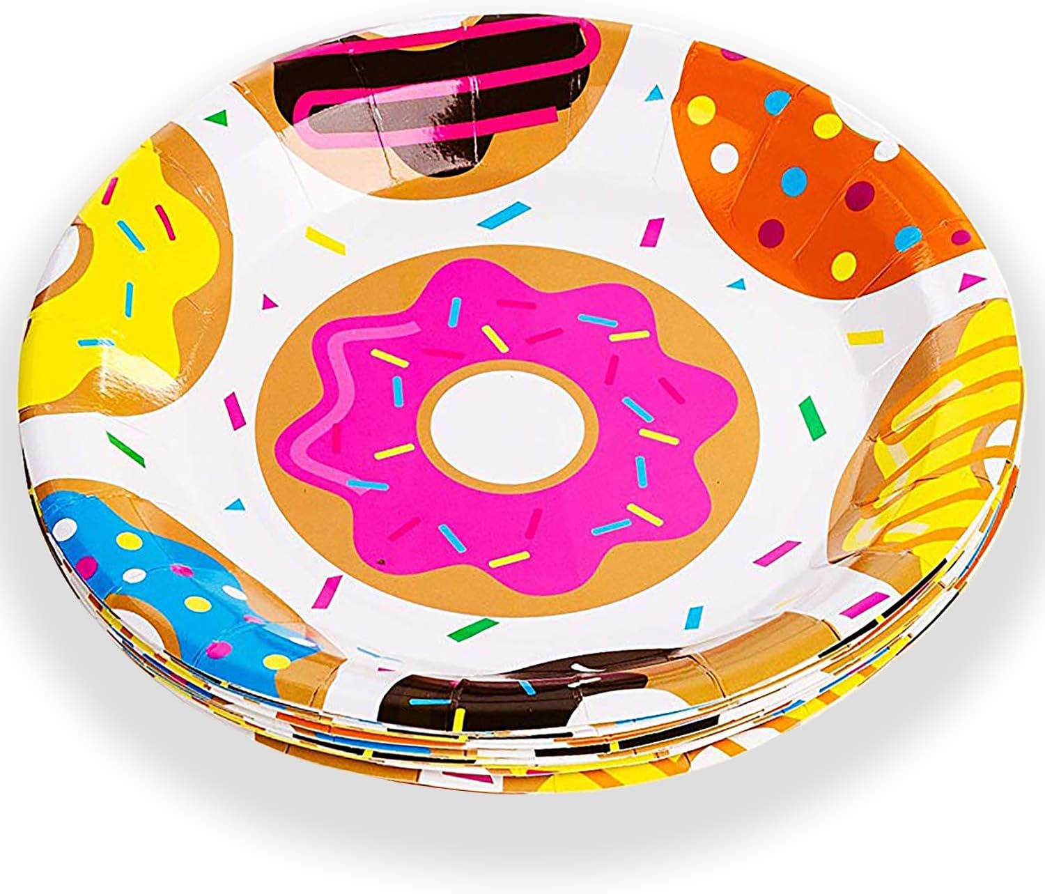 Donut Party Supplies (Donut Plates, Cups, Napkins, Straws (25 serves))