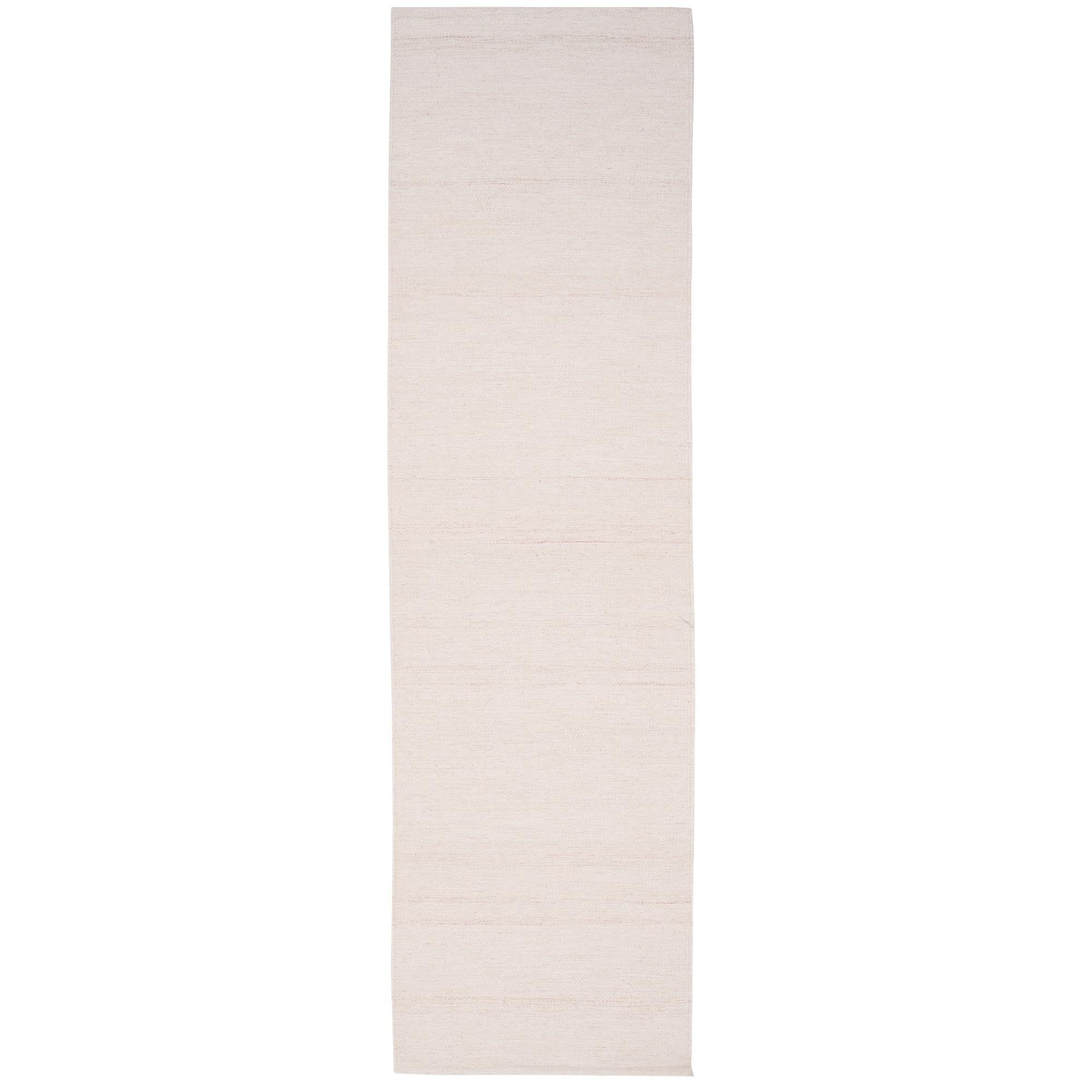 Pergamon Tapis Couloir Woolly Kelim 100% Laine, Blanc Laine Mêlé Naturel, Tissé à la Main, Facile à Entretenir, Tapis Moderne pour Couloir, Salon et Cuisine, Tapis en Laine de Haute Qualité
