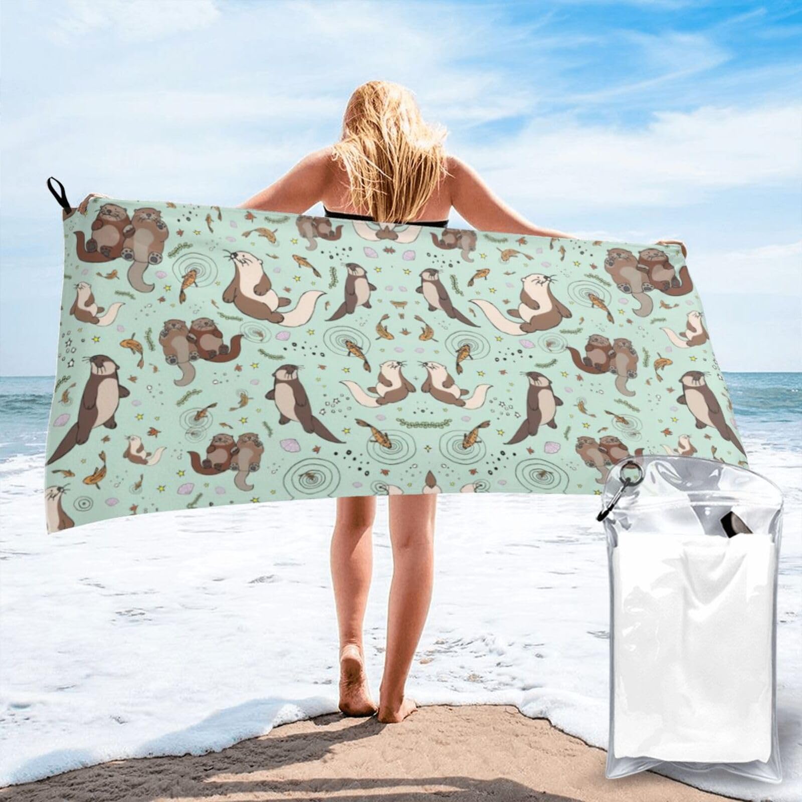 Toalla de baño de nutrias ideal para tus escapadas de playa y piscina
