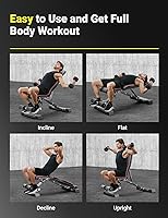 Vista 6 de Yoleo Banco de Pesas Ajustable, Banco de Entrenamiento Plegable de 660LB con Protección Extendida de Cabeza/Cuello/Soporte de Columna para Press