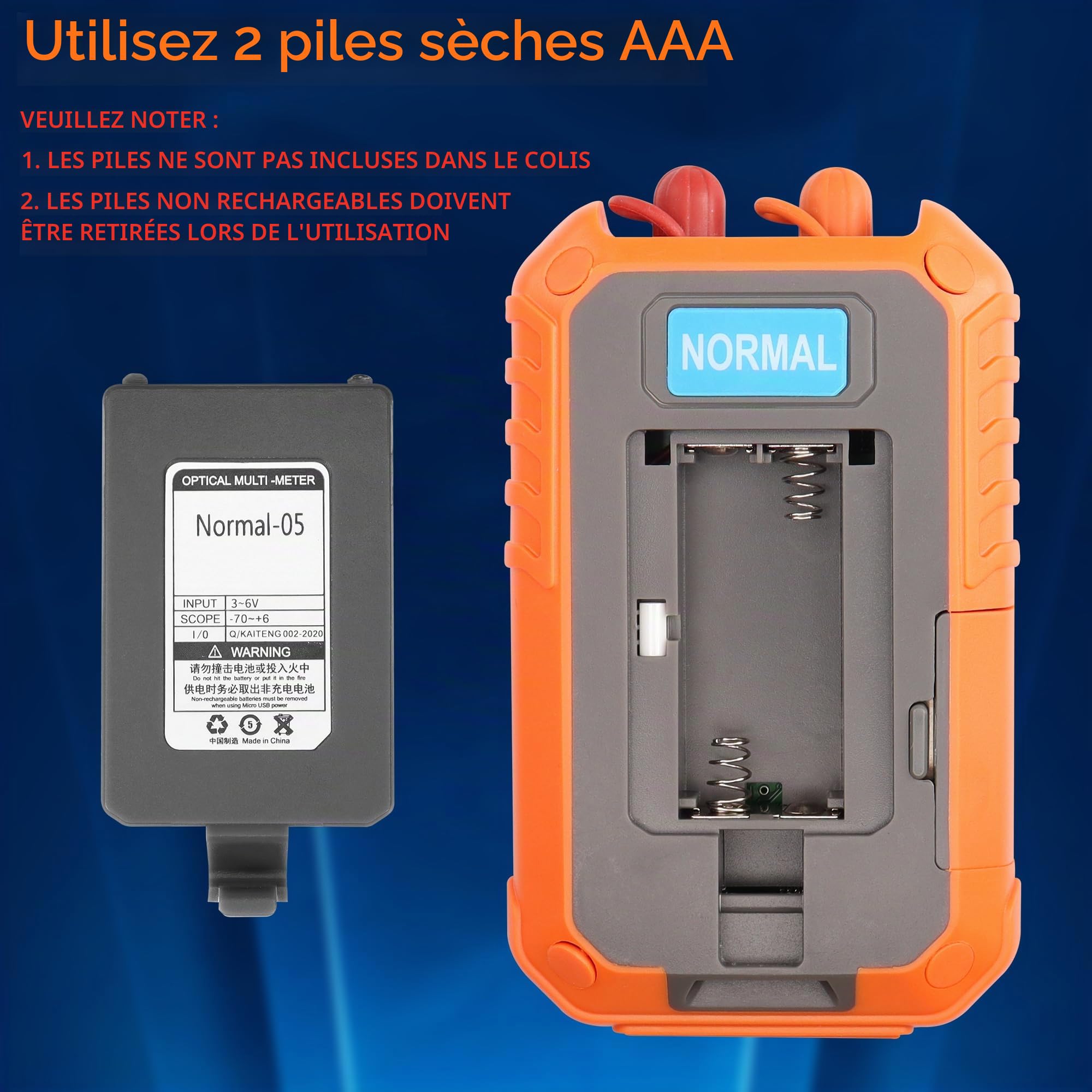 SinLoon Compteur de puissance fibre Testeur optique Testeur portable de câble réseau FC/SC/ST Interface universelle Localisateur visuel de défauts
